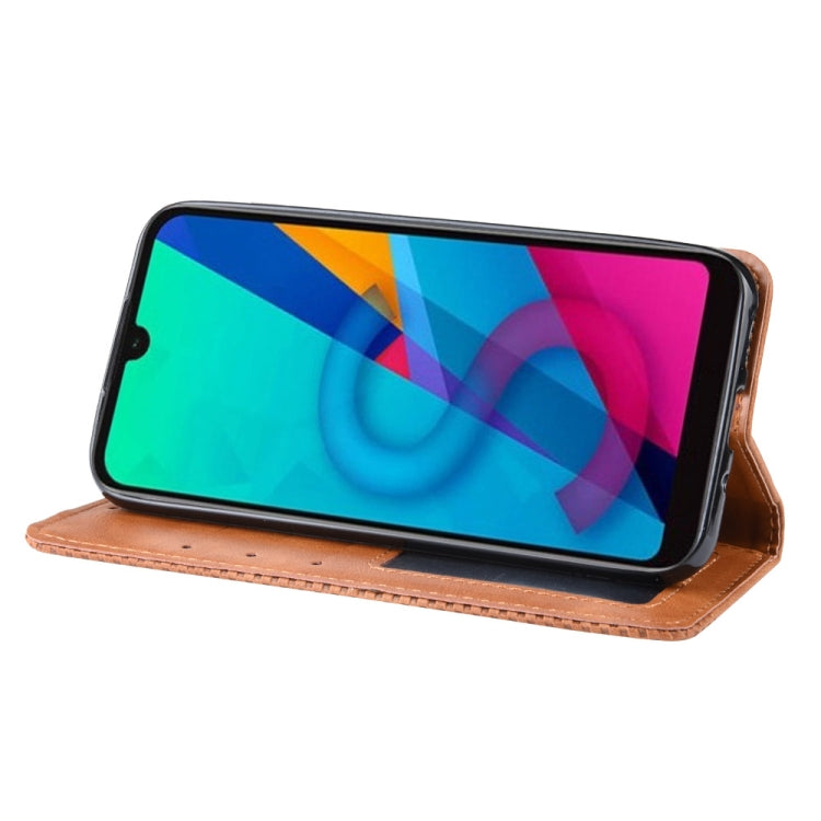 Magnetic Buckle Retro Crazy Horse Texture Horizontal Flip Leather Case for Huawei Y5 (2019), with Holder & Card Slots & Photo Frame