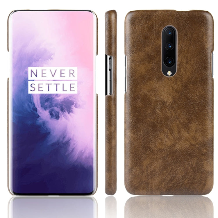 Shockproof Litchi Texture PC + PU Case for OnePlus 7 Pro