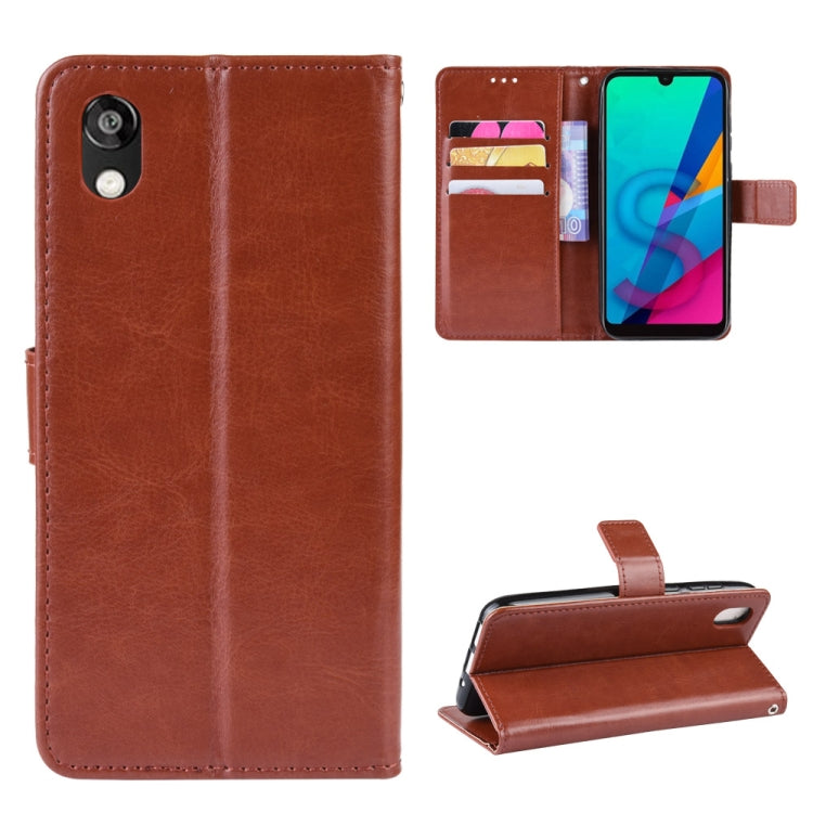 Retro Crazy Horse Texture Horizontal Flip Leather Case for Huawei Honor 8S, with Holder & Card Slots & Photo Frame