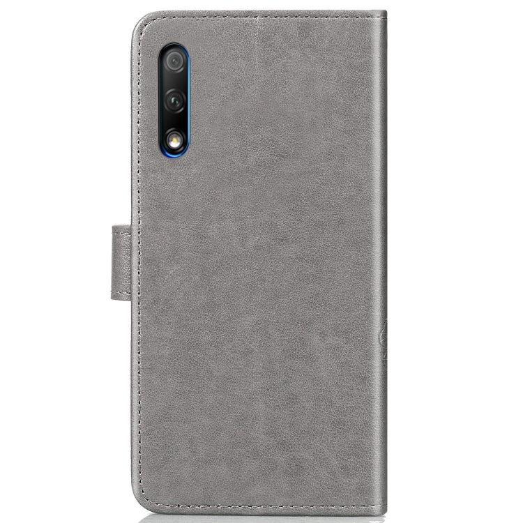 Lucky Clover Pressed Flowers Pattern Leather Case for Huawei Honor 9X , with Holder & Card Slots & Wallet & Hand Strap