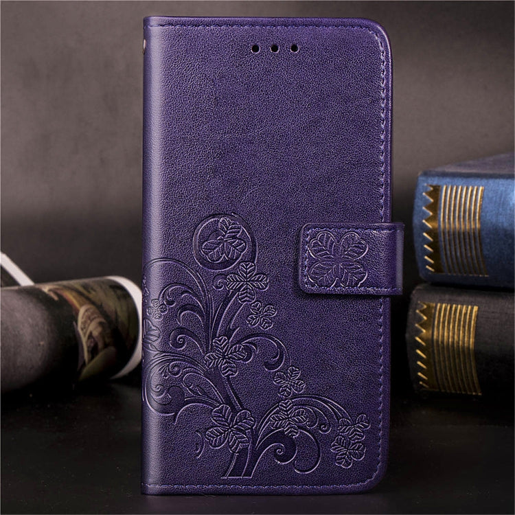 Lucky Clover Pressed Flowers Pattern Leather Case for Huawei Honor 9X , with Holder & Card Slots & Wallet & Hand Strap