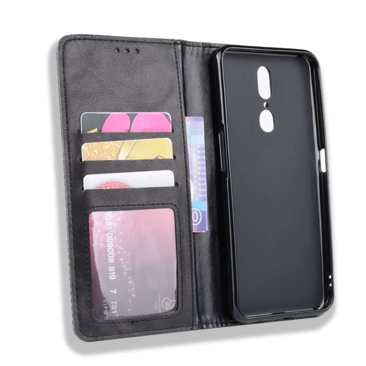 Magnetic Buckle Retro Crazy Horse Texture Horizontal Flip Leather Case for Oppo F11 , with Holder & Card Slots & Photo Frame