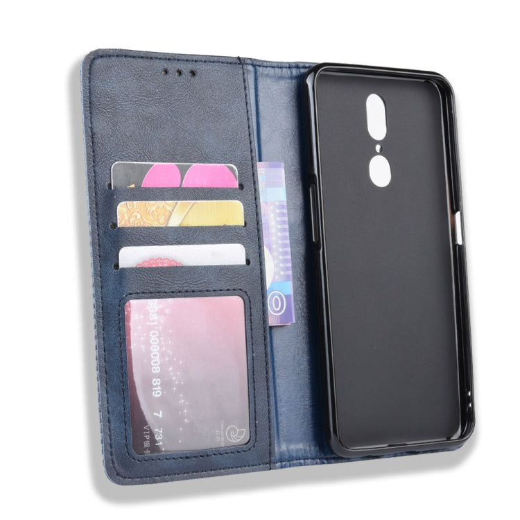 Magnetic Buckle Retro Crazy Horse Texture Horizontal Flip Leather Case for Oppo F11 , with Holder & Card Slots & Photo Frame