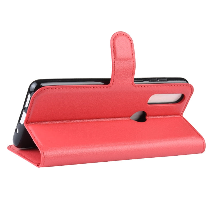 Litchi Skin PU Leather Wallet Stand Mobile Casing for Motorola Moto P40 Power