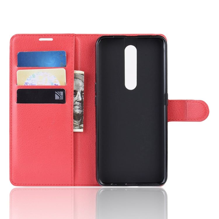 Litchi Texture Horizontal Flip Leather Case for OPPO F11 Pro, with Holder & Card Slots & Wallet & Photo Frame