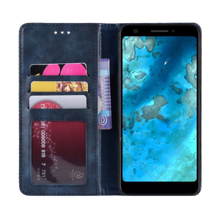 Magnetic Buckle Retro Crazy Horse Texture Horizontal Flip Leather Case for Google Pixel 3a , with Holder & Card Slots & Photo Frame