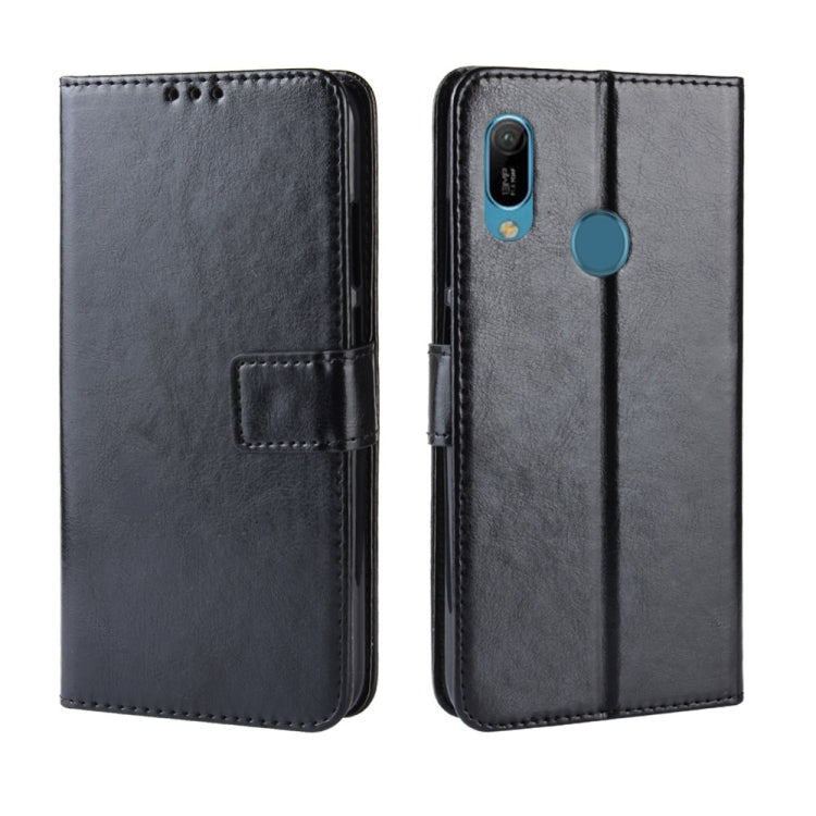 Retro Crazy Horse Texture Horizontal Flip Leather Case for Huawei Y6 (2019), with Holder & Card Slots & Photo Frame
