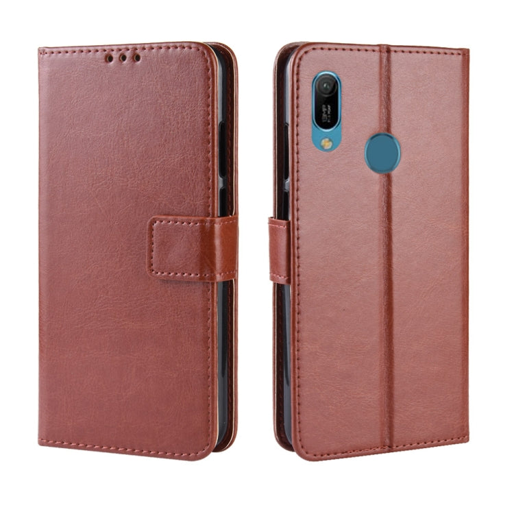 Retro Crazy Horse Texture Horizontal Flip Leather Case for Huawei Y6 (2019), with Holder & Card Slots & Photo Frame