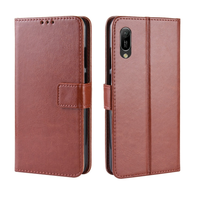 Retro Crazy Horse Texture Horizontal Flip Leather Case for Huawei Y6 Pro (2019), with Holder & Card Slots & Photo Frame