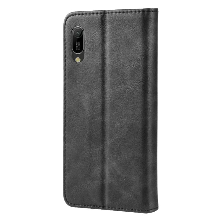 Magnetic Buckle Retro Crazy Horse Texture Horizontal Flip Leather Case for Huawei Y6 Pro (2019) , with Holder & Card Slots & Photo Frame