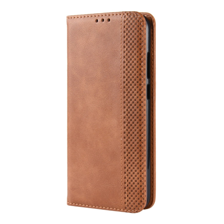 Magnetic Buckle Retro Crazy Horse Texture Horizontal Flip Leather Case for Huawei Y6 Pro (2019) , with Holder & Card Slots & Photo Frame