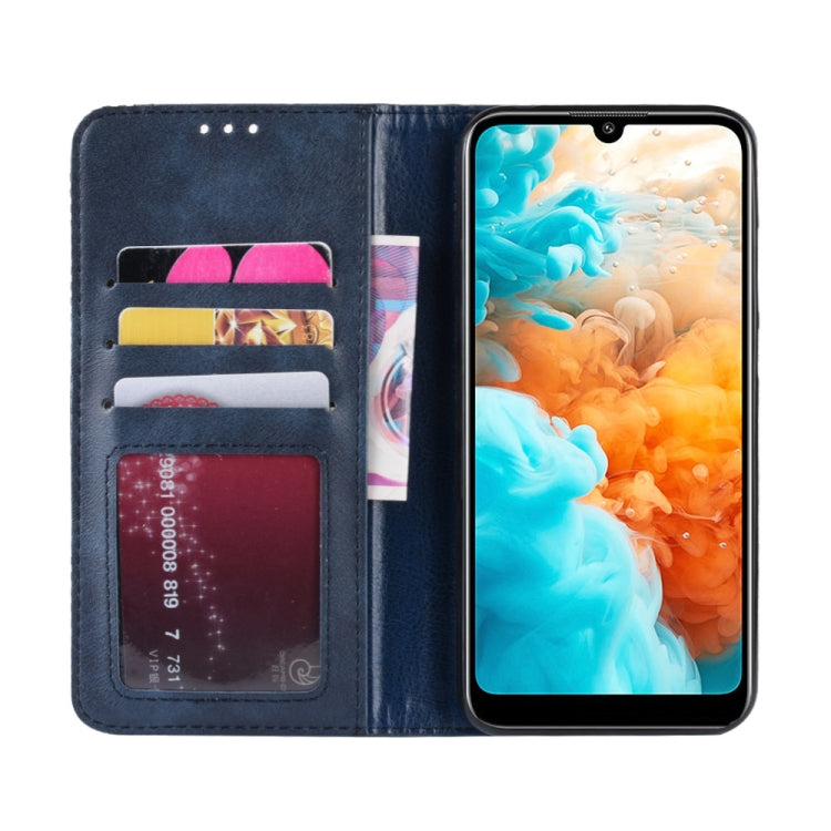 Magnetic Buckle Retro Crazy Horse Texture Horizontal Flip Leather Case for Huawei Y6 Pro (2019) , with Holder & Card Slots & Photo Frame
