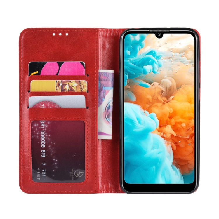 Magnetic Buckle Retro Crazy Horse Texture Horizontal Flip Leather Case for Huawei Y6 Pro (2019) , with Holder & Card Slots & Photo Frame