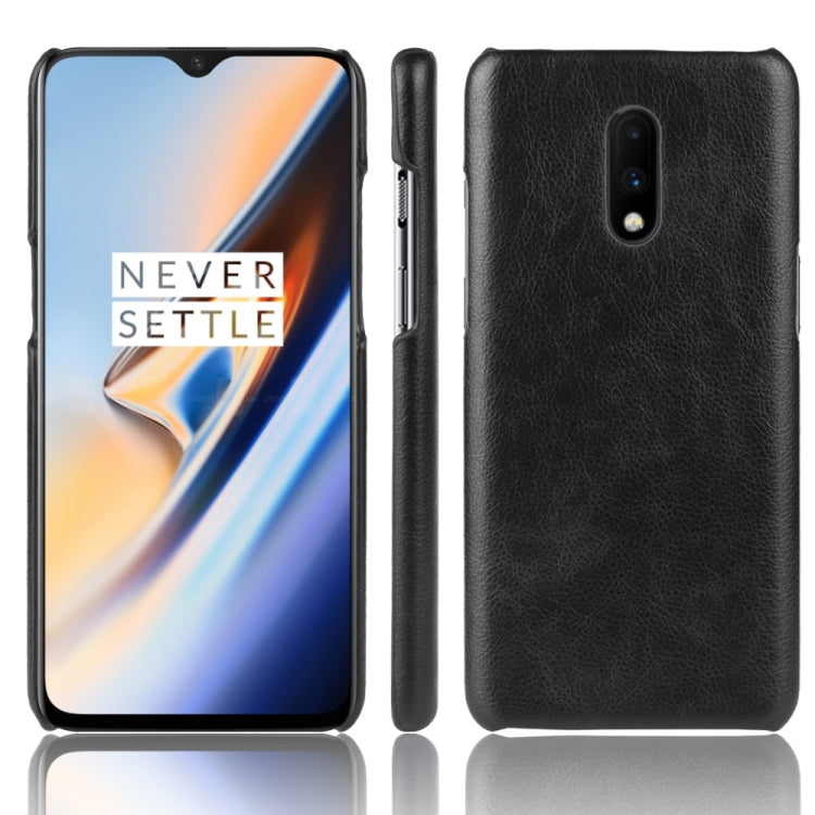 Litchi Texture PC + PU Shockproof Case for OnePlus 7