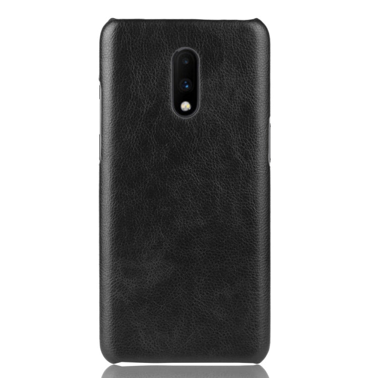 Litchi Texture PC + PU Shockproof Case for OnePlus 7