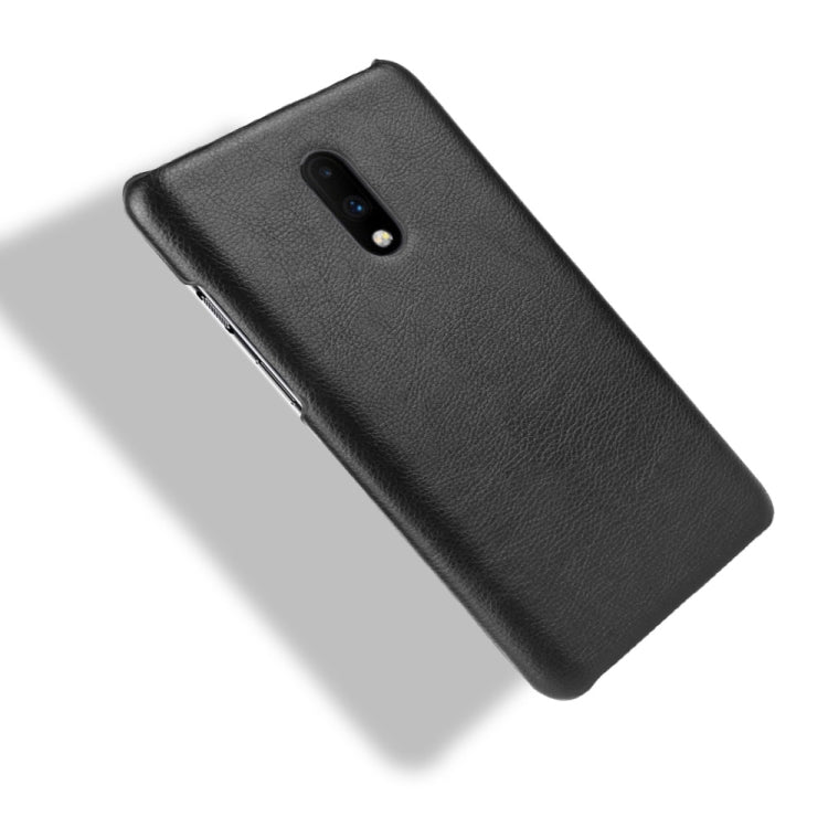 Litchi Texture PC + PU Shockproof Case for OnePlus 7