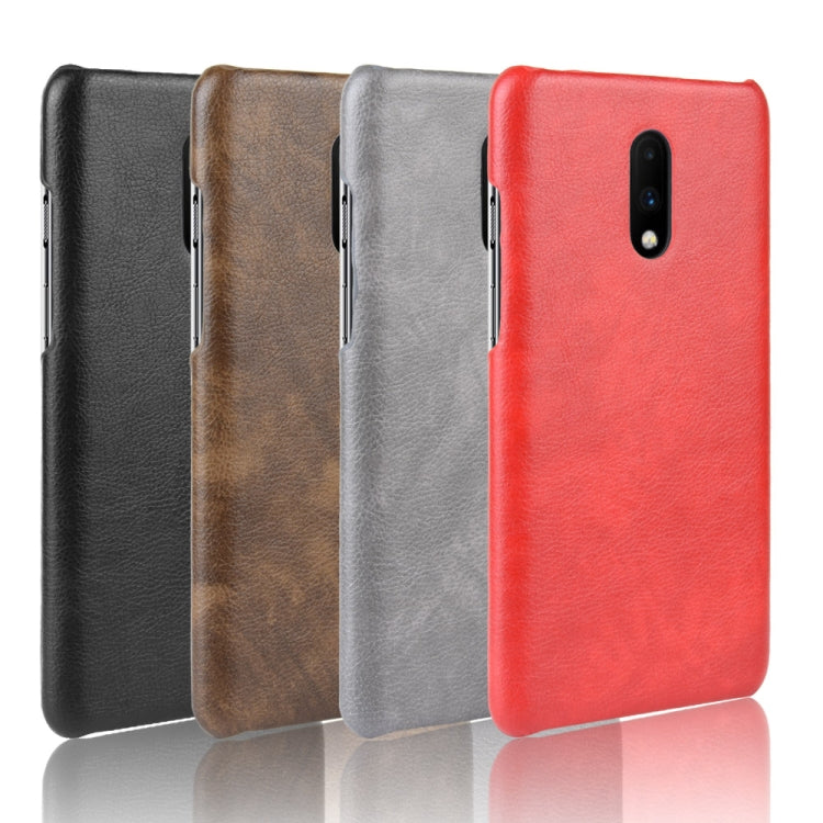 Litchi Texture PC + PU Shockproof Case for OnePlus 7