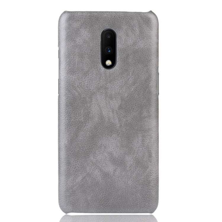 Litchi Texture PC + PU Shockproof Case for OnePlus 7