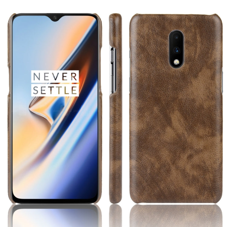 Litchi Texture PC + PU Shockproof Case for OnePlus 7