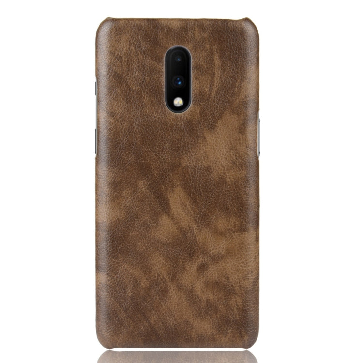 Litchi Texture PC + PU Shockproof Case for OnePlus 7