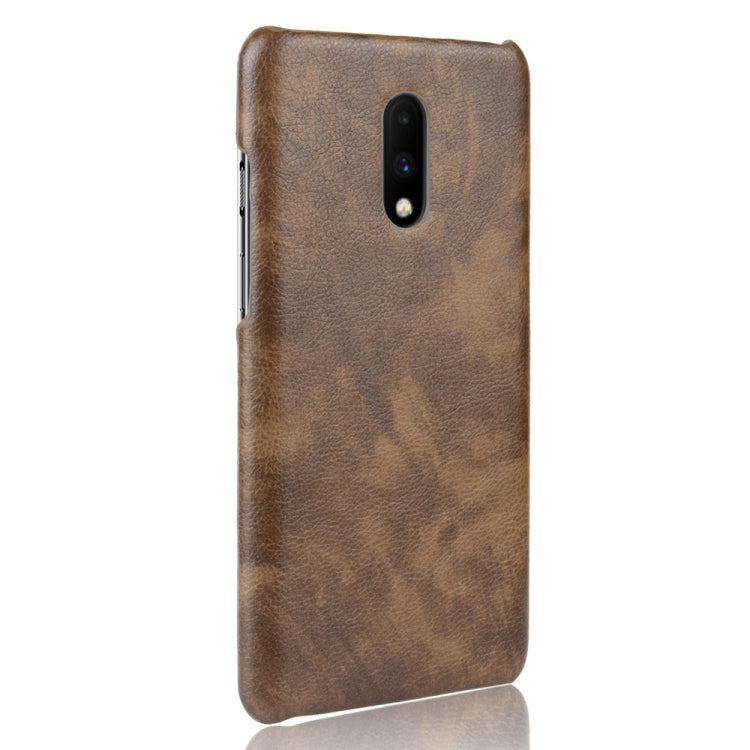 Litchi Texture PC + PU Shockproof Case for OnePlus 7