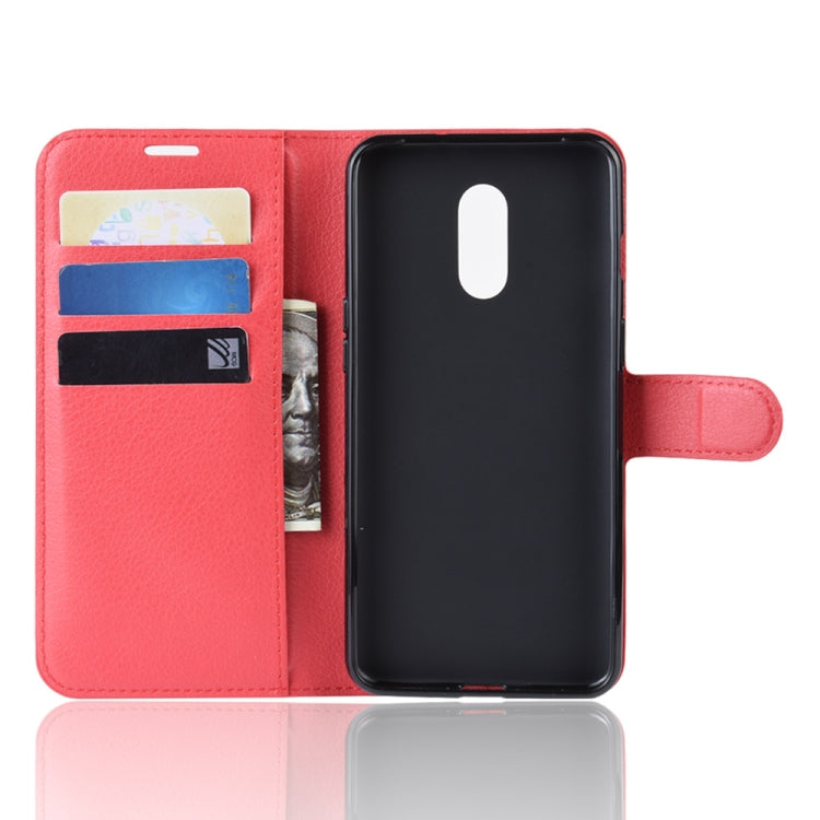 Litchi Texture Horizontal Flip Leather Case for OnePlus 7, with Holder & Card Slots & Wallet