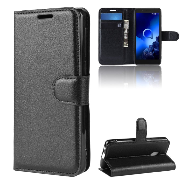 Litchi Texture Horizontal Flip Leather Case for Alcatel 1C 2019, with Holder & Card Slots & Wallet