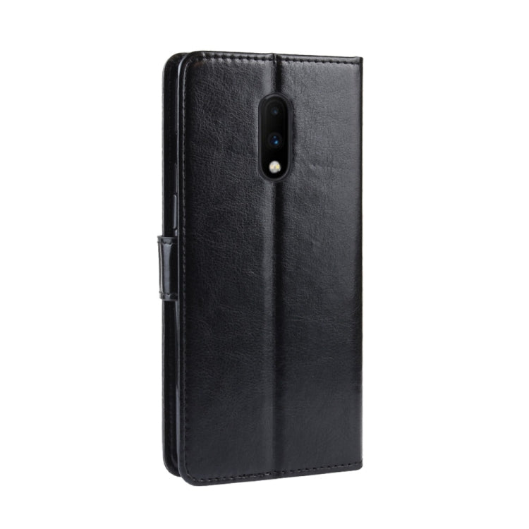 Retro Crazy Horse Texture Horizontal Flip Leather Case for OnePlus 7, with Holder & Card Slots & Photo Frame