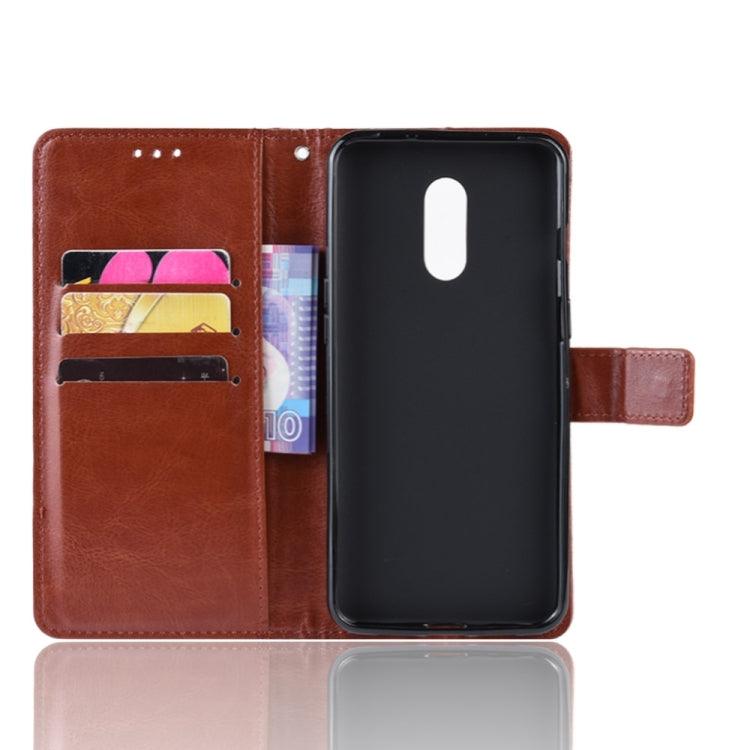 Retro Crazy Horse Texture Horizontal Flip Leather Case for OnePlus 7, with Holder & Card Slots & Photo Frame
