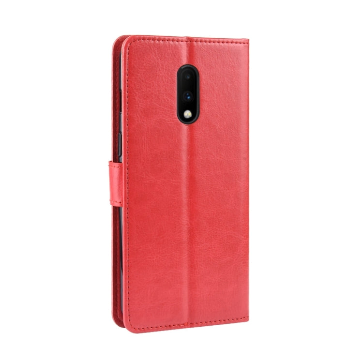 Retro Crazy Horse Texture Horizontal Flip Leather Case for OnePlus 7, with Holder & Card Slots & Photo Frame