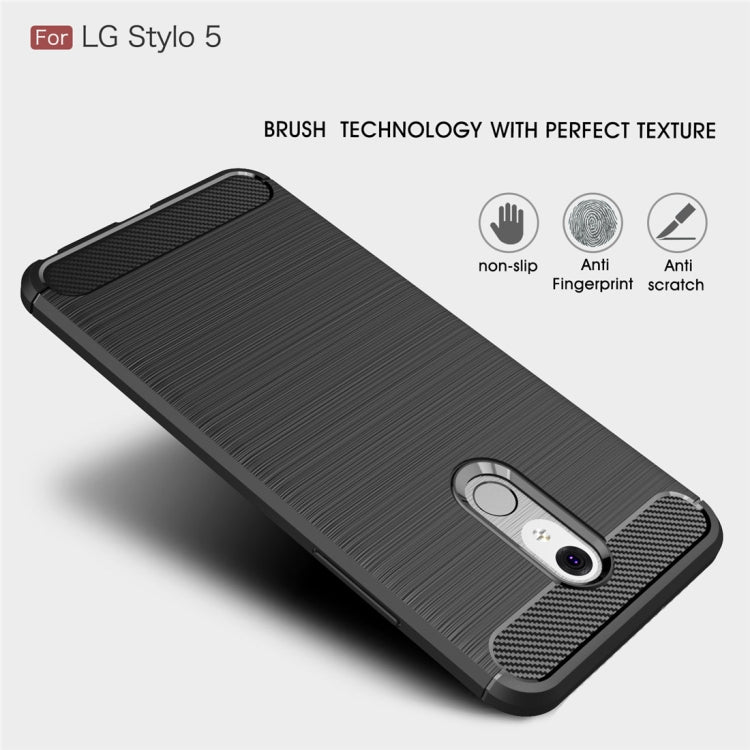 Brushed Texture Carbon Fiber TPU Case for LG Stylo 5