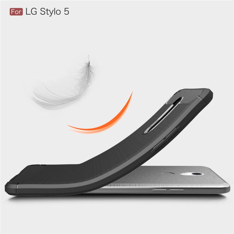 Brushed Texture Carbon Fiber TPU Case for LG Stylo 5