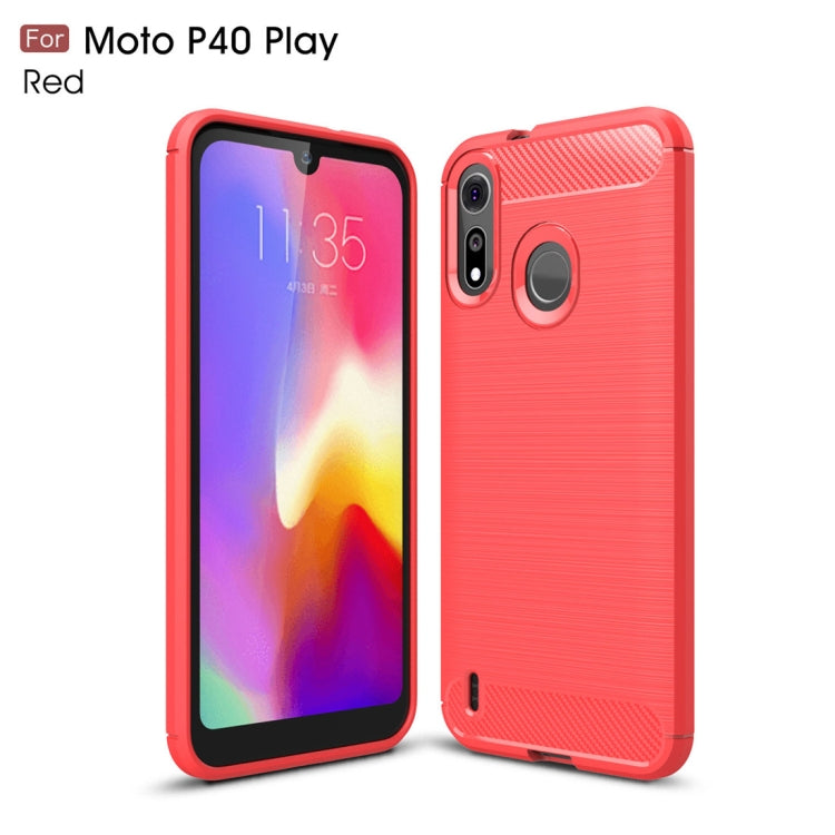 Brushed Texture Carbon Fiber TPU Case for Motorola MOTO P40 Play