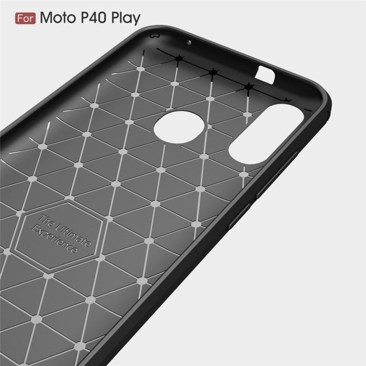 Brushed Texture Carbon Fiber TPU Case for Motorola MOTO P40 Play