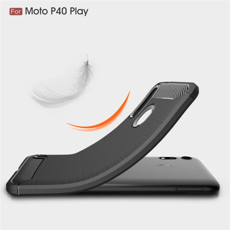 Brushed Texture Carbon Fiber TPU Case for Motorola MOTO P40 Play