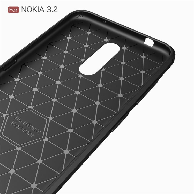Brushed Texture Carbon Fiber TPU Case for Nokia 3.2(Black)