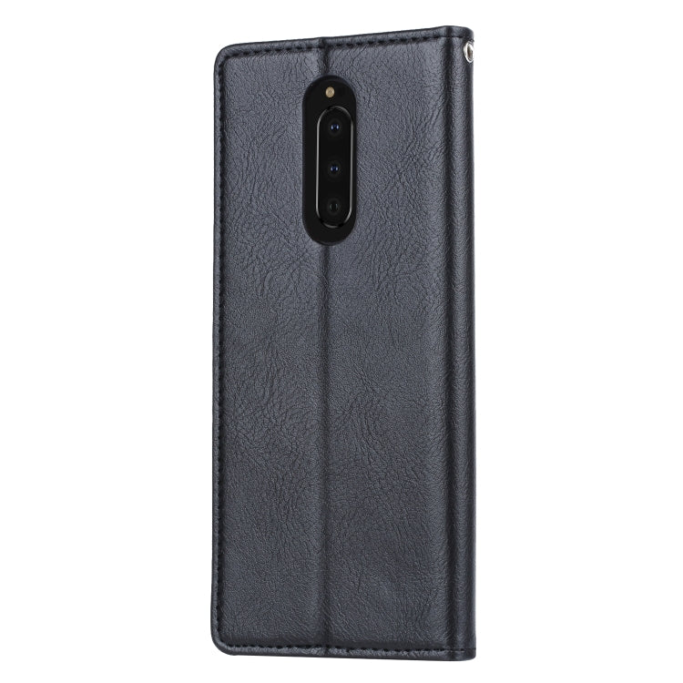 Knead Skin Texture Horizontal Flip Leather Case for Sony Xperia 1, with Photo Frame & Holder & Card Slots & Wallet
