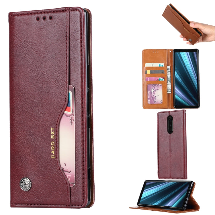Knead Skin Texture Horizontal Flip Leather Case for Sony Xperia 1, with Photo Frame & Holder & Card Slots & Wallet