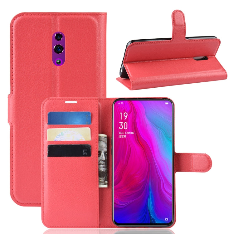 Litchi Texture Horizontal Flip PU Leather Case for OPPO Reno, with Wallet & Holder & Card Slots