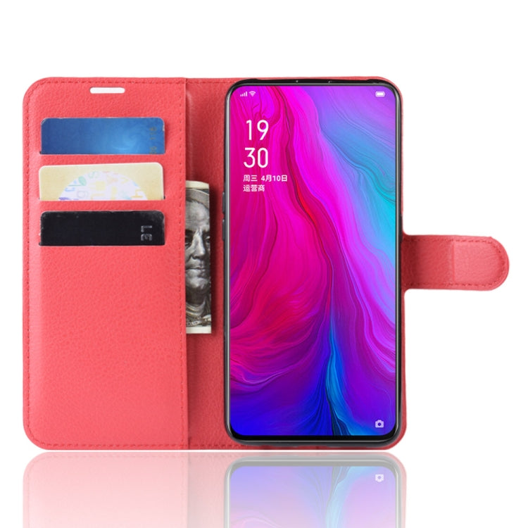 Litchi Texture Horizontal Flip PU Leather Case for OPPO Reno, with Wallet & Holder & Card Slots