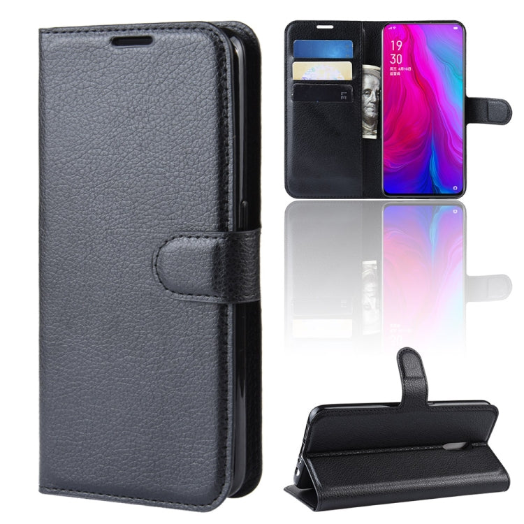 Litchi Texture Horizontal Flip PU Leather Case for OPPO Reno, with Wallet & Holder & Card Slots