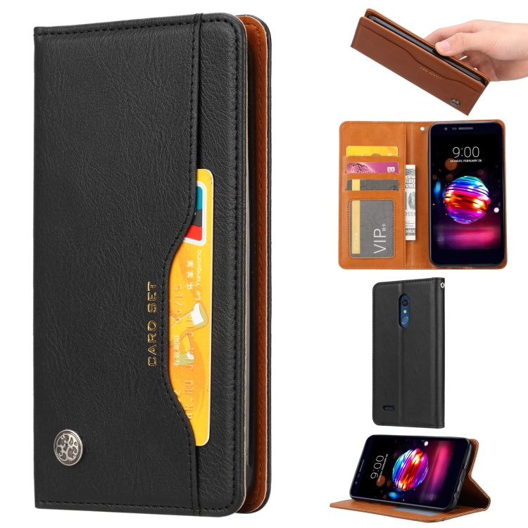 Knead Skin Texture Horizontal Flip Leather Case for LG K10 (2018), with Photo Frame & Holder & Card Slots & Wallet