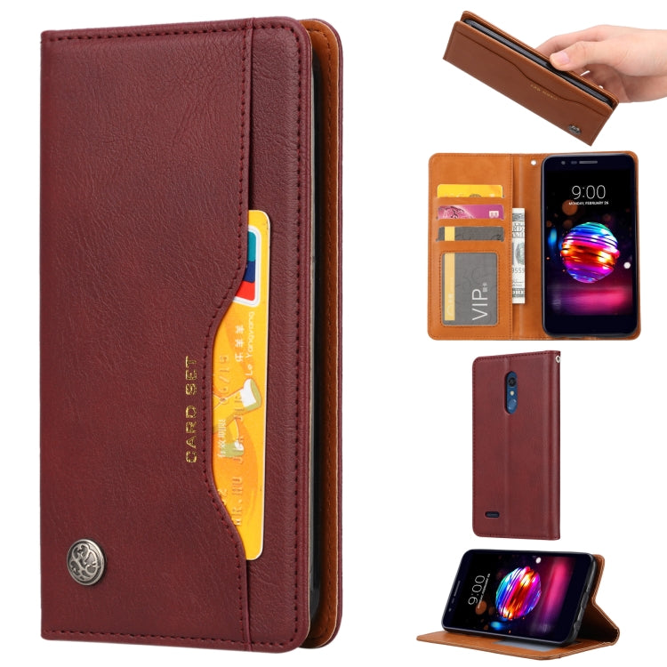 Knead Skin Texture Horizontal Flip Leather Case for LG K10 (2018), with Photo Frame & Holder & Card Slots & Wallet