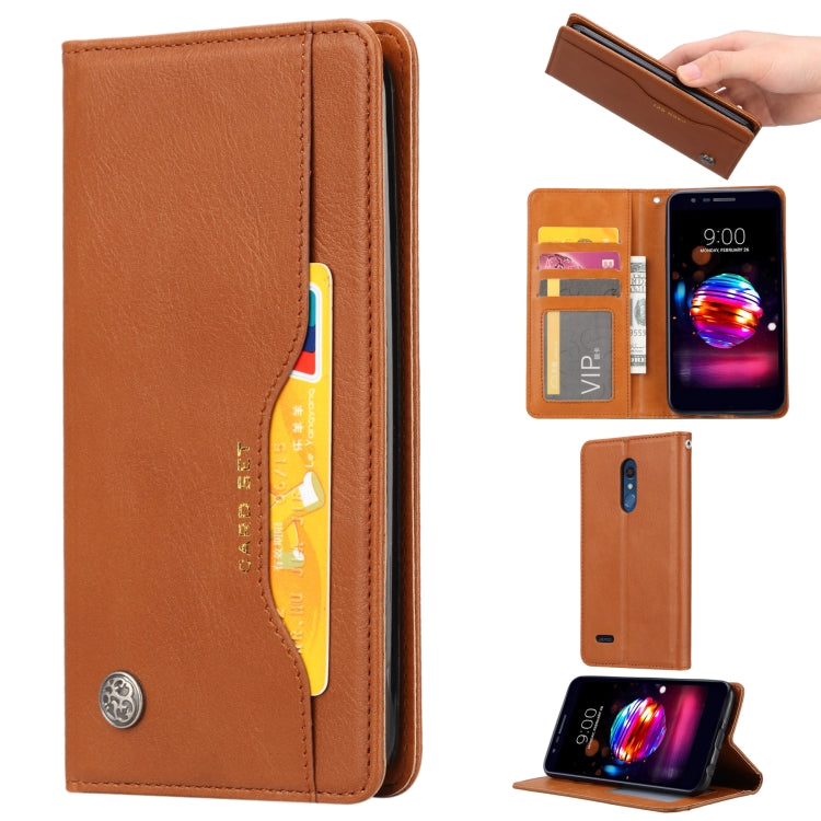 Knead Skin Texture Horizontal Flip Leather Case for LG K10 (2018), with Photo Frame & Holder & Card Slots & Wallet