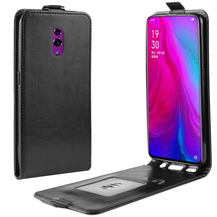 Crazy Horse Texture Vertical Flip Leather Case for OPPO Reno, with Card Slot & Photo Frame