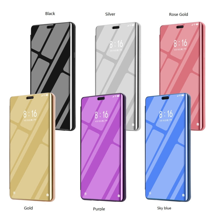 Electroplating Mirror Horizontal Flip Leather Case for Huawei Y6 Pro (2019), with Holder