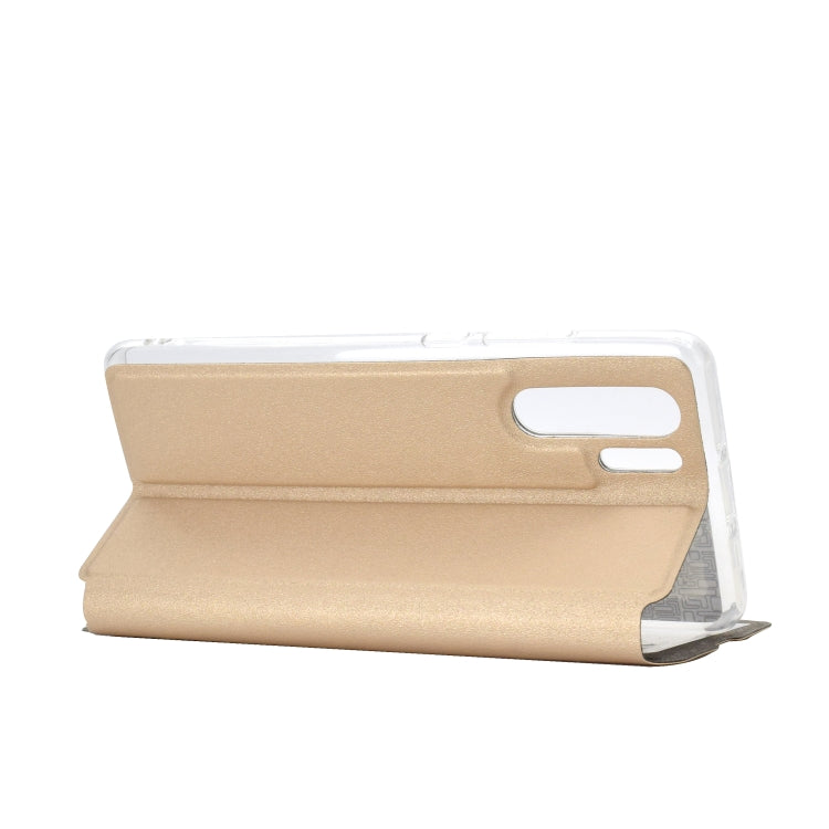 Golden Beach Intelligent Answering Brings Electric Display Window with Bracket Left and Right Flip Cover Leather Case For Huawei P30 Pro