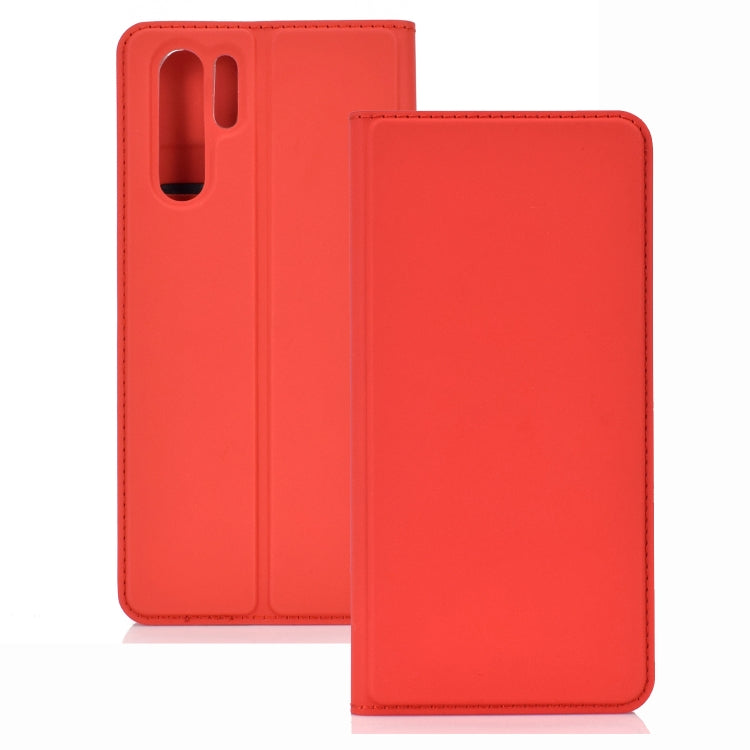 Ultra-thin Pressed Magnetic TPU+PU Leather Case for Huawei P30 Pro with Card Slot & Holder