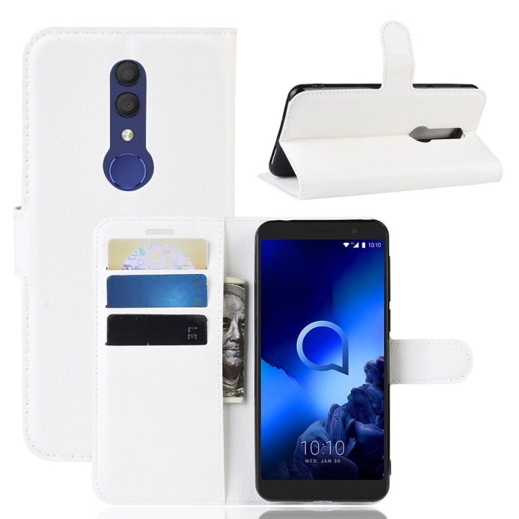 Litchi Texture Horizontal Flip Leather Case for Alcatel 1X 2019, with Wallet & Holder & Card Slots