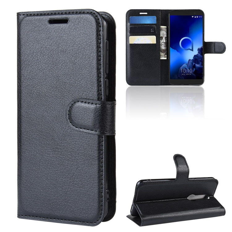 Litchi Texture Horizontal Flip Leather Case for Alcatel 1X 2019, with Wallet & Holder & Card Slots